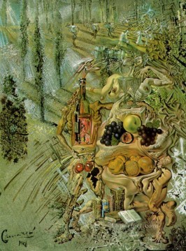  Punt Obras - Dioniso escupiendo la imagen completa de Cadaqués en la punta de la lengua de una mujer gaudiniana de tres pisos Surrealismo